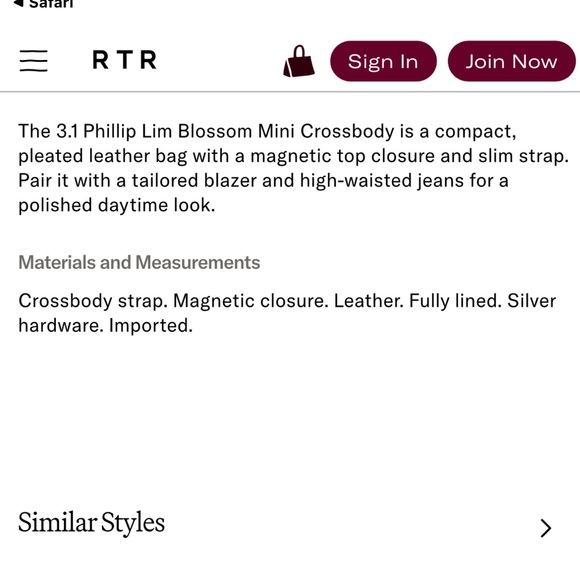 3.1 Phillip Lim Blue Blossom Leather Mini Crossbody - Picture 4 of 10